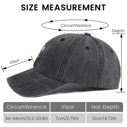 Plam Trees Hats Embroidered Washed Cotton Baseball Cap for Men Women Distressed Black Snapback Baseball Hat Adjustable - color: Plam Tree