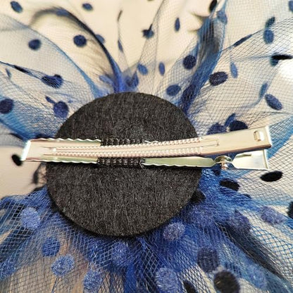 JUNBESTN Fascinators Hat Tea Party Headwear for Women Flower Mesh Feathers Headband - color: Navy Blue