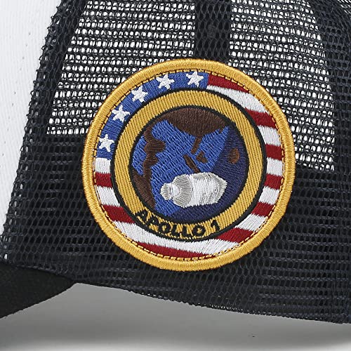 ililily NASA Meatball Logo Embroidery Baseball Cap Apollo 1 Patch Trucker Hat - color: Red & White - Premium, size: Large
