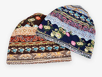 XYIYI Womens Chemo Headwear Hats Cotton Slouchy Beanie Cap Scarf - color: Multicolor