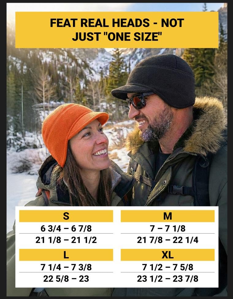2SBR 2SABERS Fleece Winter Beanie with Visor - Men Women - Earflap Brim Skull Watch Cap Hat - color: Olive Green, size: Large