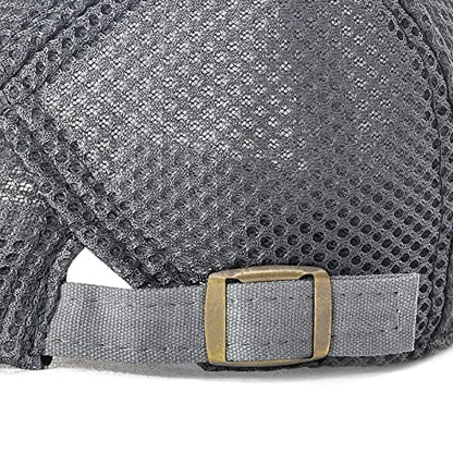 VOBOOM Men Mesh Newsboy Flat Cap Ivy Cabbie Newsboy Cap - color: Grey