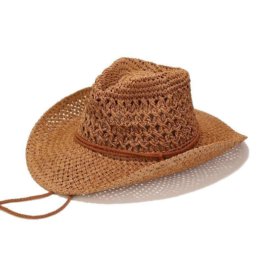 Men's Floppy Packable Straw Hat Beach Cap Newsboy Fedora Sun Hat, Big Brim, Adjustable Chin Strap - color: Khaki-a