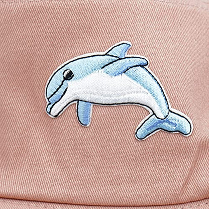 Cotton Bucket Hat Solid Color Beach Hat Summer Travel Sun Hats Fisherman Cap - color: Dolphin Pink