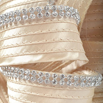 VECRY Womens Tea Party Church Baptism Wedding Derby Dressy Hat - color: Rhinestone-apricot