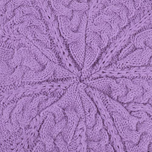 Nollia Soft Knit Solid Color Beanie, Chic, and Lightweight Crochet Knitted Style Beanie Hat for Women, One Size Slouchy Hat - color: Lavender