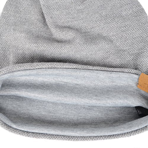 VECRY Men's Slouch Beanie Skull Cap Long Baggy Hip-Hop Winter Summer Hat - color: Hoary