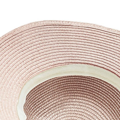 The Hat Depot Womens Floppy Summer Sun Beach Wide Brim Straw Hat - color: Fh2-light Pink