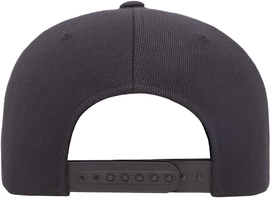YP Classics 6089 Wool-Blended 6 Panel High Profile Flatbill Snapback Cap - color: Black