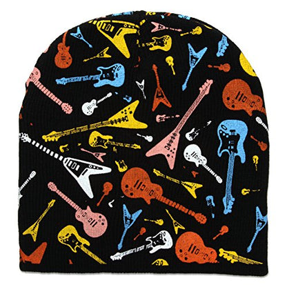 Gravity Threads Guitars Cuffless Short Beanie - Black