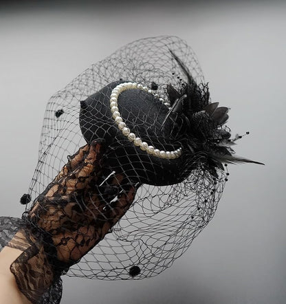Fascinators Tea Party Hats with Veil - 20s 50s Pillbox Hat Cocktail Tea Party Headwear Church Derby Hat for Women