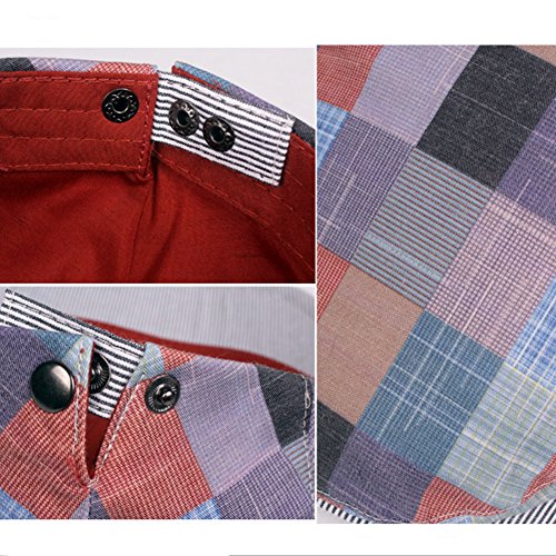 2 Pack Men's Plaid Cotton Flat Newsboy Ivy Cabbie Golf Gatsby Cap Hat - color: 228rb