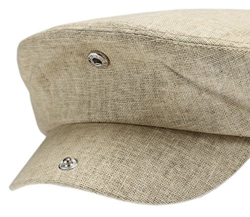Men's Linen Flat Ivy Gatsby Summer Newsboy Hats - color: Khaki, size: Small-Medium
