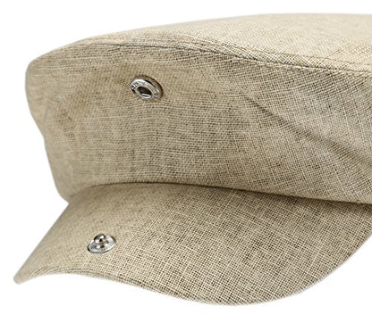 Men's Linen Flat Ivy Gatsby Summer Newsboy Hats - color: Khaki, size: Small-Medium
