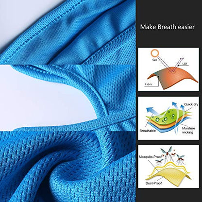 Balaclava Face Mask Adjustable Windproof UV Protection Hood - color: Light Blue