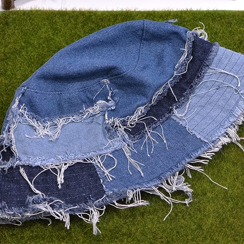 Cotton Denim Distressed Bucket Hat, Sun Hat, Hat for Men and Women - color: Yflm
