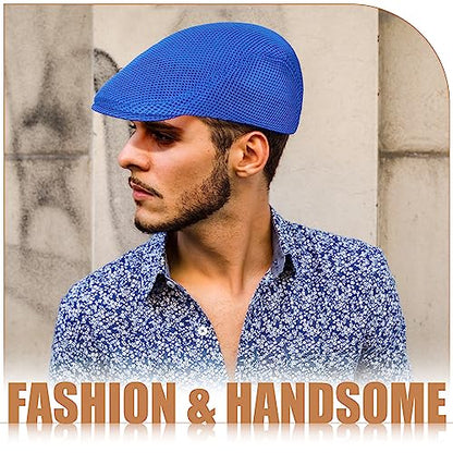 Geyoga 6 Pcs Men's Flat Cap Newsboy Hat Adjustable - style: Versatile Breathable