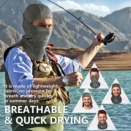Balaclava Ski Mask, Sun Protection Breathable Face Cover Men Women - color: Dark Grey+grey