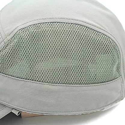 Full Coverage Removable UPF 50+ Sun Hat, Breathable Quick Dry Running Cap - color: Light Grey, size: Large