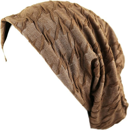 Chemo Slouchy Style Baggy Beanie Cancer Headwear for Women Fleece Lining Winter Hat - color: 3. 4712-mustard
