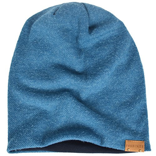 Mens Slouchy Beanie Oversize Knit Skull Cap Long Baggy Hat - color: 010bturquoise