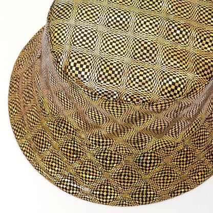 Shiny Metallic Bucket Hat Reversible Beach Fisherman Hats for Women Men - color: Snake Pattern B