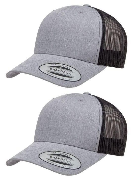 Yupoong Yp Classics Retro Trucker Cap - color: Heather/Black, size: One Size, style: 2 Pack