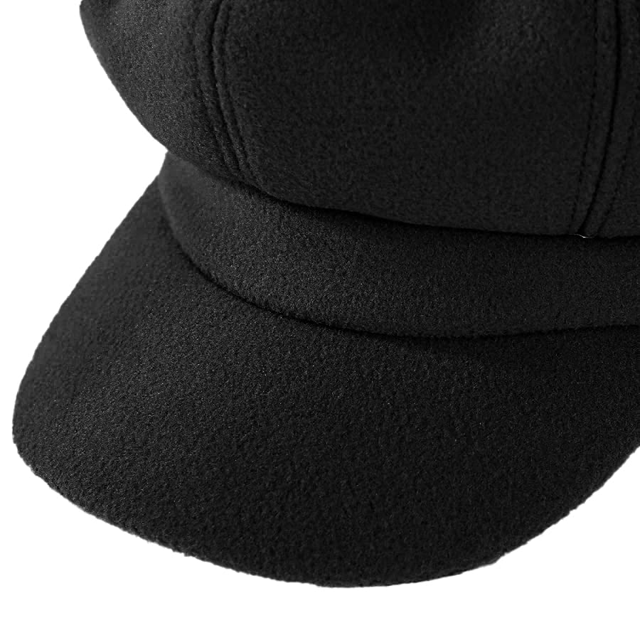 Newsboy Caps for Women Classic Beret Hats Autumn Winter Cap - color: Black