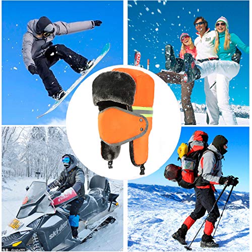 Winter Trapper Hats Ushanka Russian- Men Women Trooper Ear Flaps Hunting Face Masks Ski Snow Cold Weather - color: Yellow