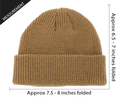 Fisherman Short Beanie Leon Roll up Trawler Classic Skullcap Hipster Beanie Warm Winter Hats Acrylic Ribbed Knit Cuff Daily - color: Khaki Fisherman Beanie