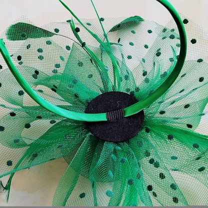 Fascinators Hat for Women Tea Party Headband 20s 50s Pillbox Headwear Cocktail Green - color: Green