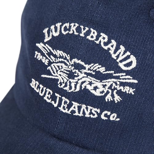Lucky Brand Classic Cotton Adjustable | Dad Hat | Baseball Cap | Golf | Fishing | Low Profile | 5 Panel Design - color: Blue Jeans Co - Navy