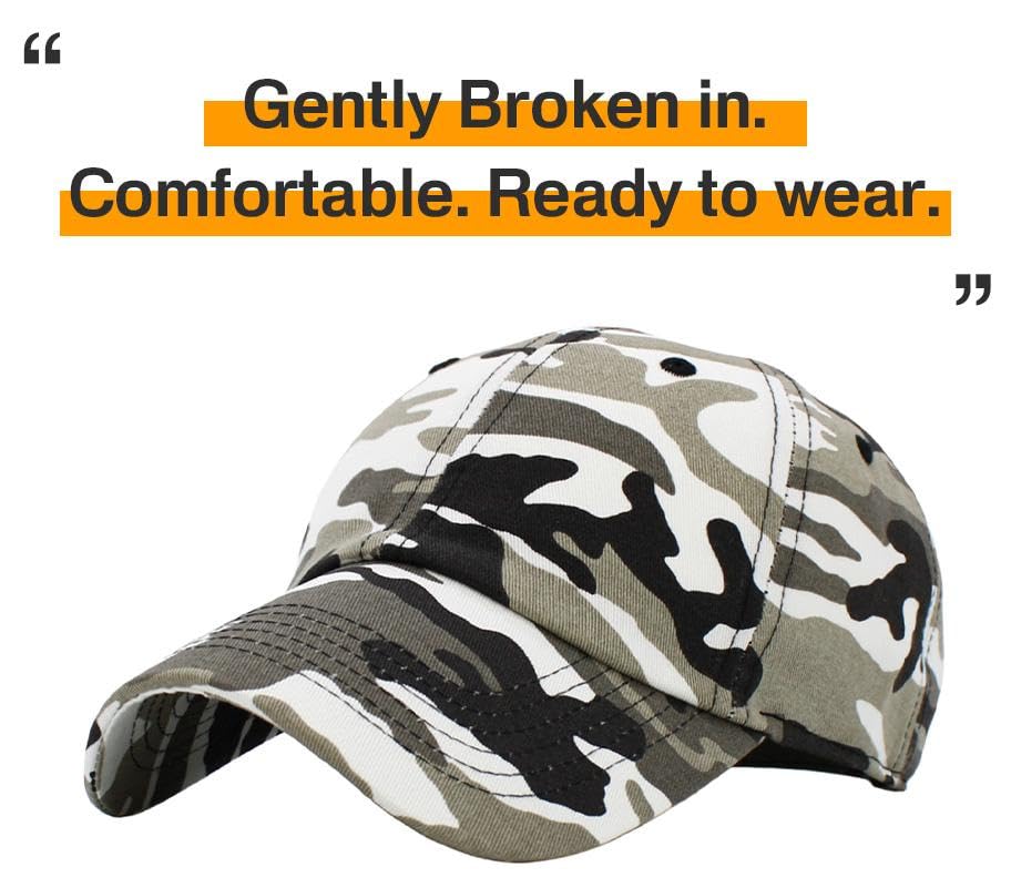 KBETHOS Classic Unisex Cotton Adjustable Low Crown Baseball Cap – Plain Dad Hat - color: Citi Camo