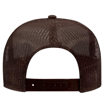 Otto Cap 5-Panel High Crown Mesh Back Trucker Hat - color: Brown