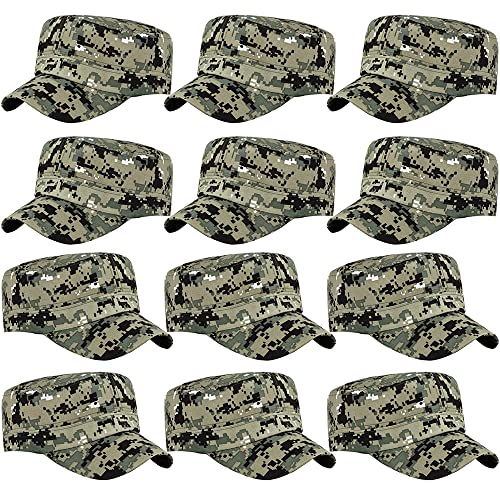 Army Hat Boys,Fatigue Camo Soldier Cap,Military Party Birthday Helmet - color: 12pcs Grey Digital