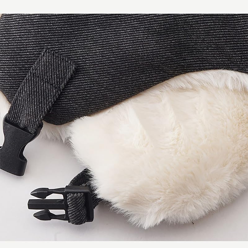 ASWER Trapper Warm Russian Trooper Hat Winter Skiing Cap Women Men Windproof - color: Z-black