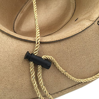 Men's Outback Faux Felt Wide Brim Western Cowboy Hat - color: Beige1