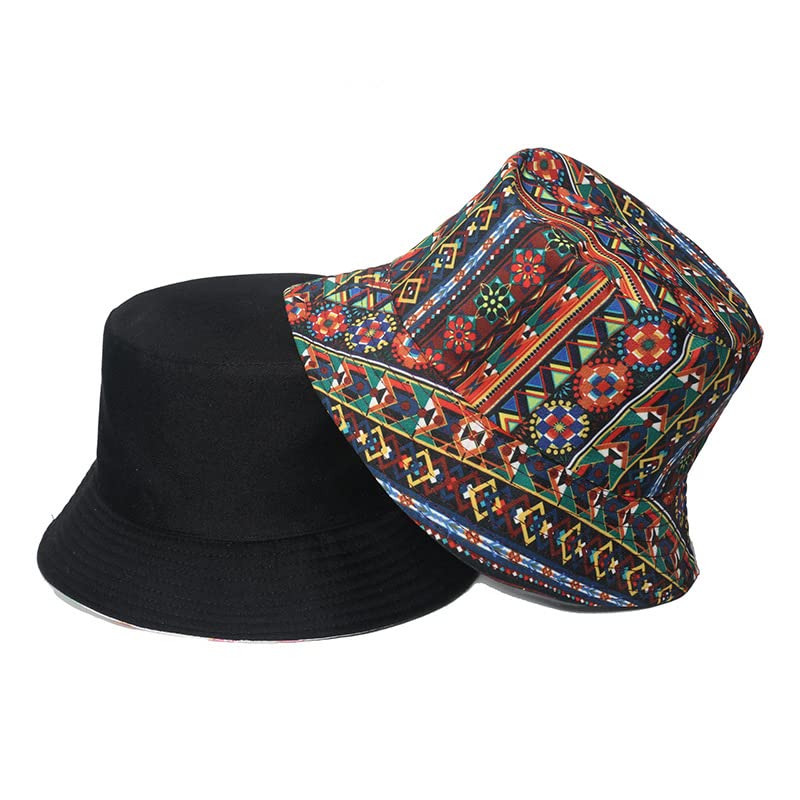 Quanhaigou Bucket Hats Unisex Summer Travel Beach Fisherman Cap for Men Women Teens - color: Boho Floral