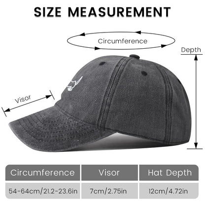 Plam Trees Hats Embroidered Washed Cotton Baseball Cap for Men Women Distressed Black Snapback Baseball Hat Adjustable - color: Dog