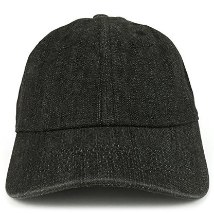 Trendy Apparel Shop Plain Unstructured Relaxed Style Dad Hat - color: Black Denim