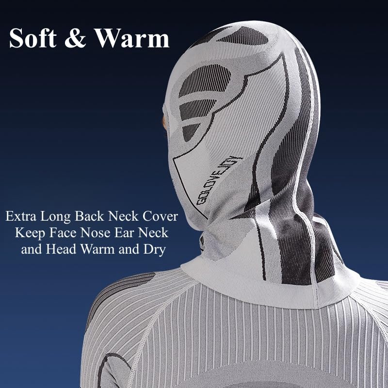 Winter Ski Mask for Men Women, Helmet Friendly Motorcyde Balaclava Full Face Masks Cold Weather Head Cover for Skiing - color: White&purple