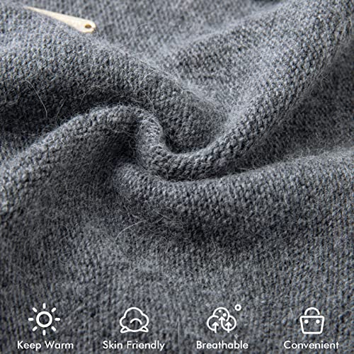 Knit Slouchy Beanie Hats for Women Cashmere Ski Cap Knitted Wool Soft Warm Winter Hat - color: A04-dark Grey
