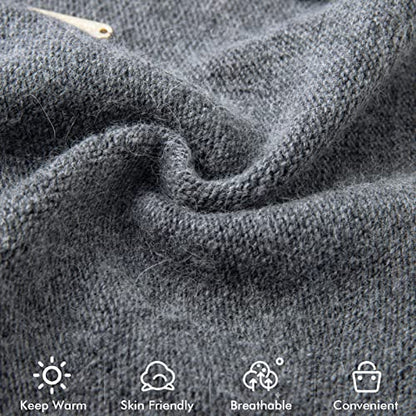 Knit Slouchy Beanie Hats for Women Cashmere Ski Cap Knitted Wool Soft Warm Winter Hat - color: A04-dark Grey