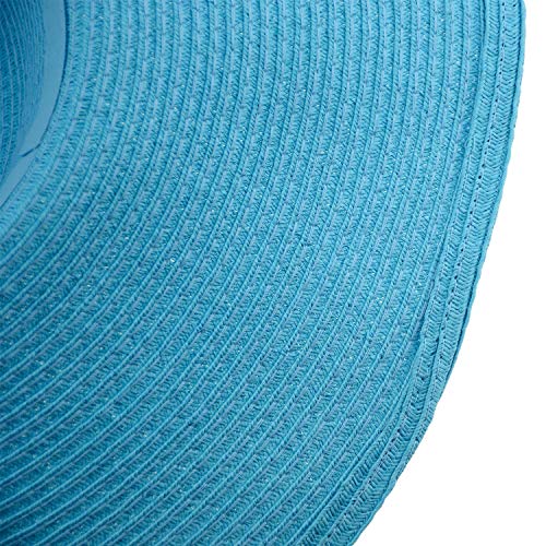 Wide Brim Roll-up Big Beautiful Solid Color Floppy Hat - color: Sky Blue