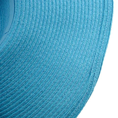 Wide Brim Roll-up Big Beautiful Solid Color Floppy Hat - color: Sky Blue