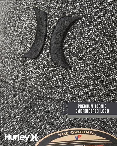 Hurley Men's Caps - One & Only Flexfit Baseball Cap - Fitted Hats for Men (S-XL) - color: Anthracite, size: Small-Medium