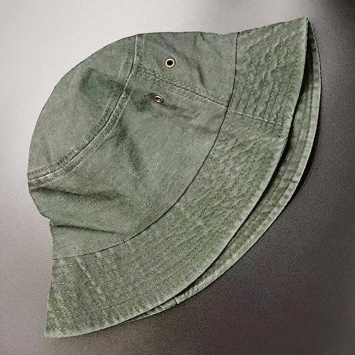Premium Cotton Bucket Hats,Packable Hats for Men Women,Summer Bucket Hat,Fishing Sun Hats - color: Green