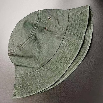 Premium Cotton Bucket Hats,Packable Hats for Men Women,Summer Bucket Hat,Fishing Sun Hats - color: Green