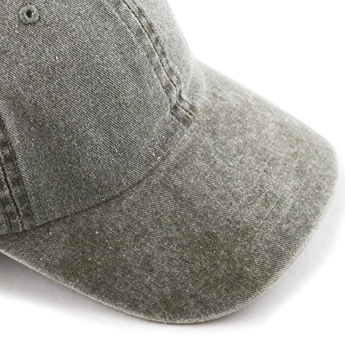 The Hat Depot 100% Cotton Pigment Dyed Low Profile Dad Hat Six Panel Cap - color: 1. Olive