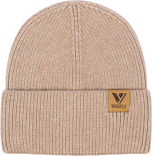 Vgogfly Beanie Men Slouchy Knit Skull Cap Warm Stocking Hats Guys Women Striped Winter Beanie Hat Cuffed Plain Hat - color: Coffee
